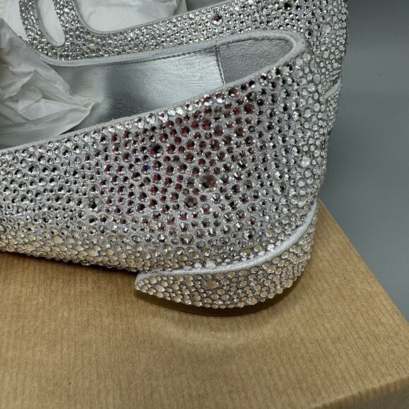CHRISTIAN LOUBOUTIN MISS JANE STRASS CRYSTAL Flat Shoe Size EU 38.5/8.5 - Picture 7 of 16